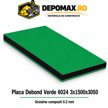 Placa BOND Verde 6024 3mm, 1500x3050mm, aluminiu 0.2mm